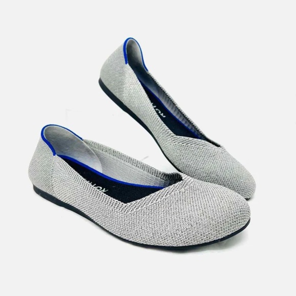 Rothy's Shoes - Rothy's Grey Silver Glitter Retired Round toe Flat size 9